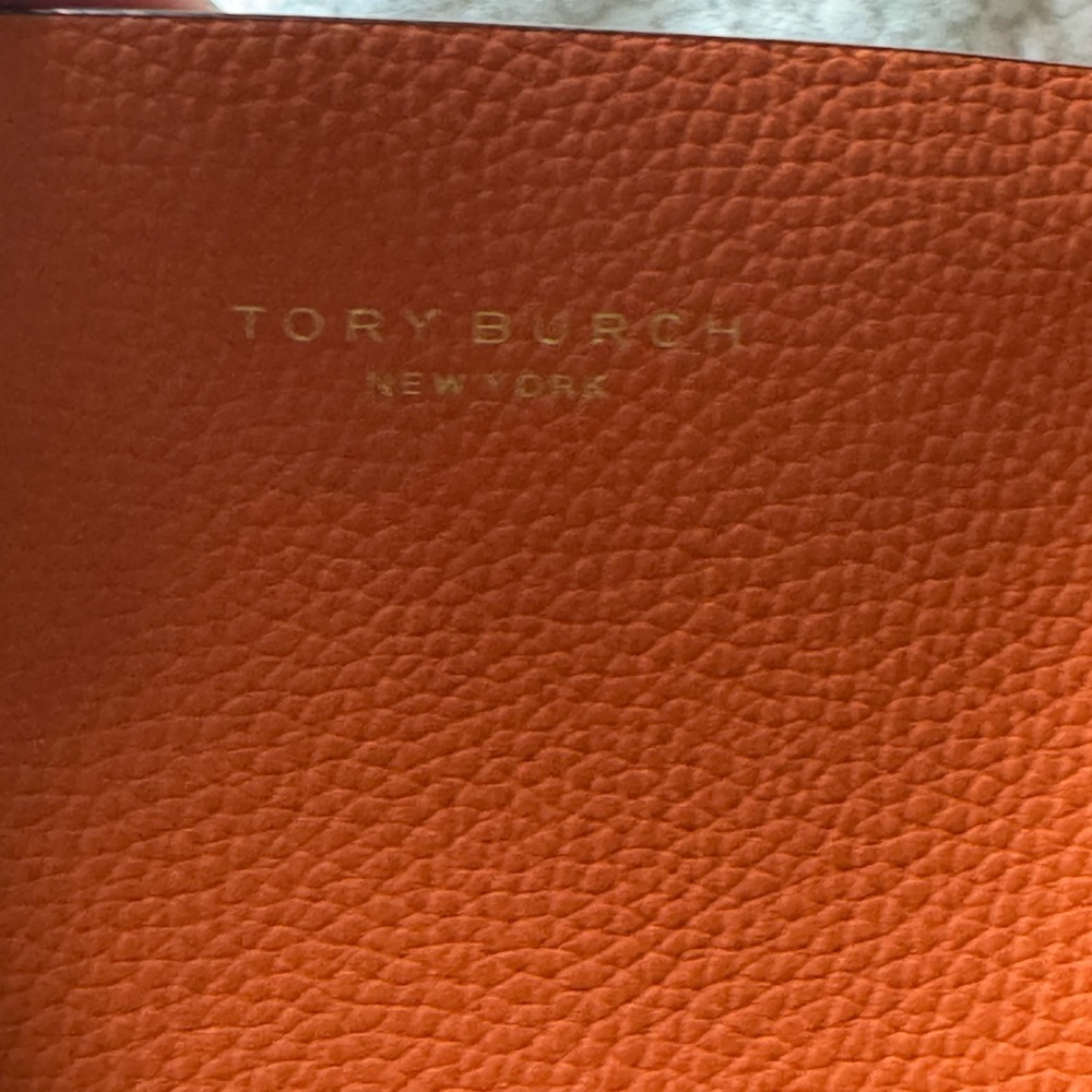 Tory Burch Perry triple compartment Orange Leather Tote - Picture 5 of 13